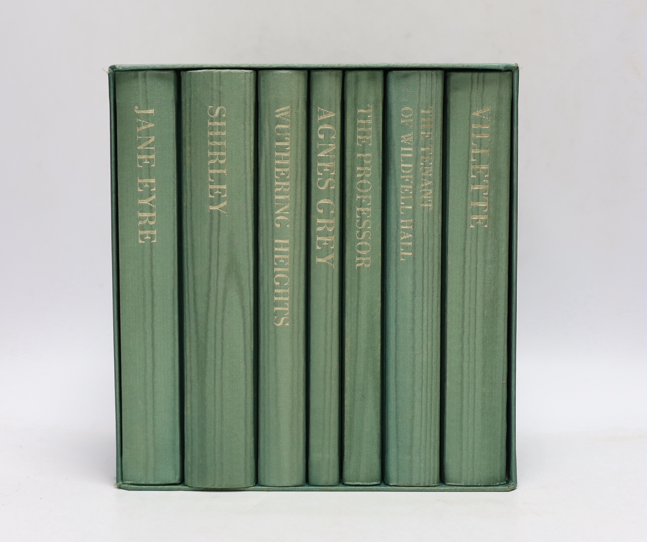 Folio Society - Bronte Sisters (The Complete Novels), 7 vols. frontispieces and other wood engraved illus. (by Simon Brett, Ian Stephens and others); gilt lettered green moiré cloth and matching slipcase. 1991; together